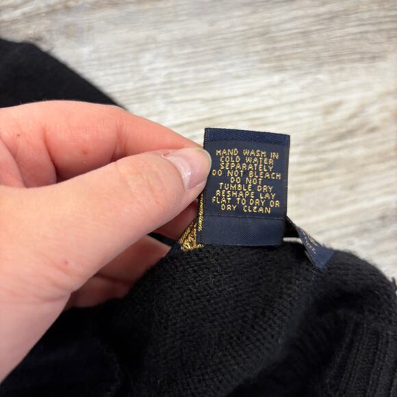 Brooks Brothers Mens XL Black 100% Extra Fine Italian Lambswool V-Neck Sweater‎ - Picture 7 of 11